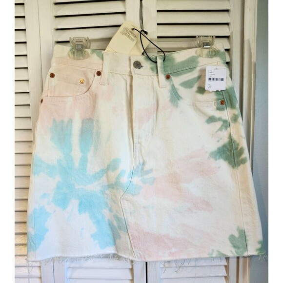 Levi’s Tie-Dye Denim Skirt NWT Size 4 27" waist from Free People - Picture 1 of 10